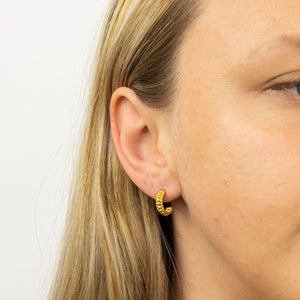 Silver Gold Plated Beaded Hoops