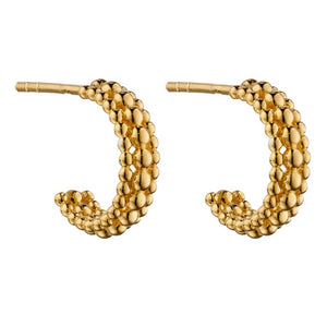 Silver Gold Plated Beaded Hoops