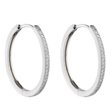 Load image into Gallery viewer, Silver Cubic Zirconia Hoop Earrings
