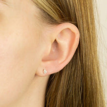 Load image into Gallery viewer, Silver Cubic Zirconia Mini Teardrop Earrings
