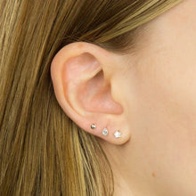 Load image into Gallery viewer, Silver Gold Plated CZ Star Studs
