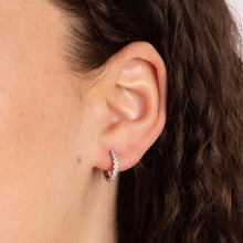 Load image into Gallery viewer, Diamonfire Cubic Zirconia Huggie Hoops
