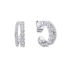 Load image into Gallery viewer, Diamonfire Cubic Zirconia Double Hoop

