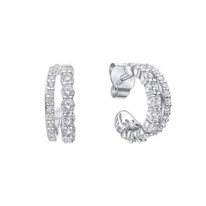 Diamonfire Cubic Zirconia Double Hoop