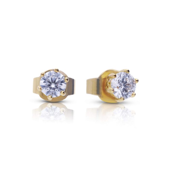 Diamonfire Cubc Zirconia Gold Plated Stud Earrings