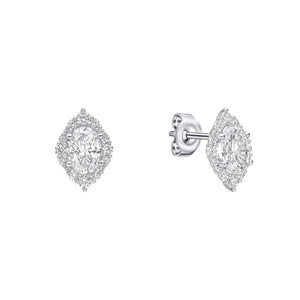 Diamonfire Cubic Zirconia Oval Cluster Stud Earrings