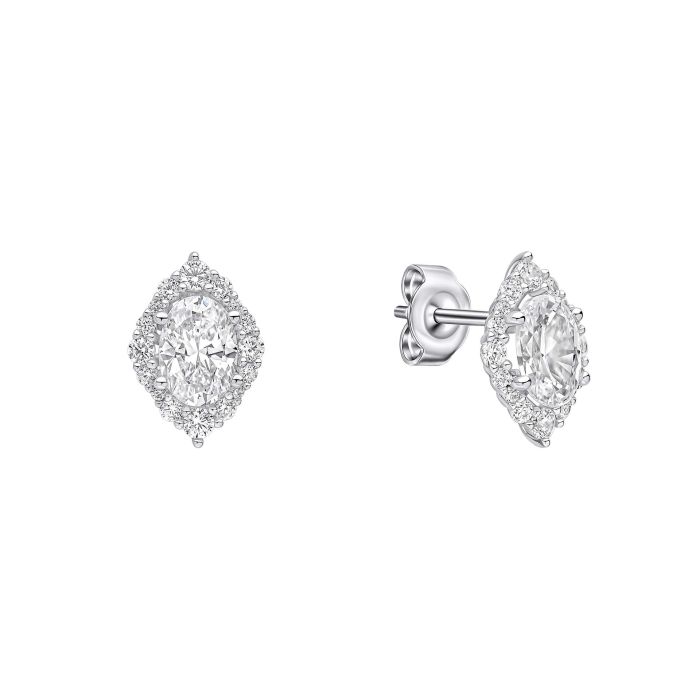 Diamonfire Cubic Zirconia Oval Cluster Stud Earrings
