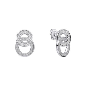 Diamonfire Cubic Zirconia Linked Circle Stud Earrings