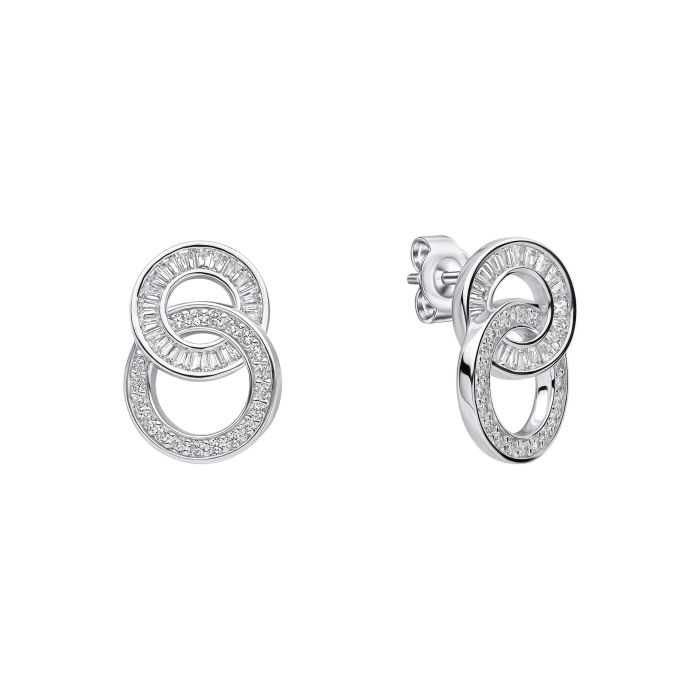 Diamonfire Cubic Zirconia Linked Circle Stud Earrings