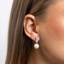 Load image into Gallery viewer, Diamonfire Cubic Zirconia Shell Pearl Deco Drop Earrings
