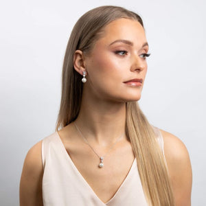 Diamonfire Cubic Zirconia Shell Pearl Deco Drop Earrings