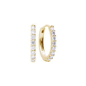 Diamonfire Cubic Zirconia Huggie Hoops Gold Plate