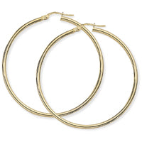 9ct Gold Large Thin Hoops