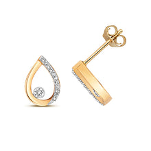 Load image into Gallery viewer, 9ct Gold Diamond Teardrop Earrings
