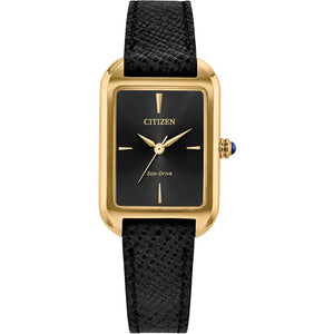 Ladies Citizen Eco Drive Watch With Black Strap