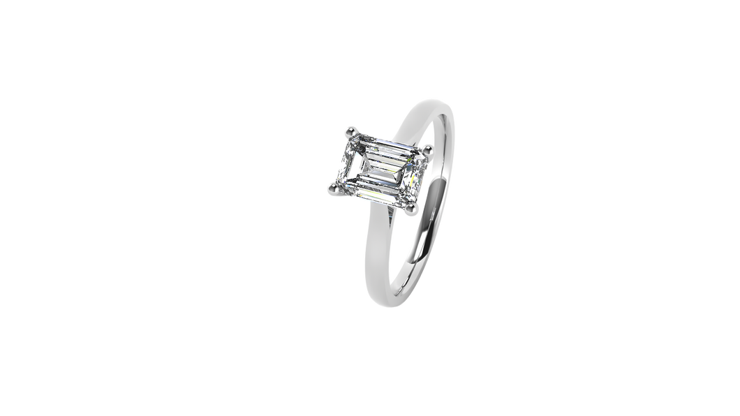 Platinum Emerald Cut Lab Grown Diamond Ring - 1.00ct