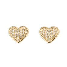 Load image into Gallery viewer, 9ct Gold Diamond Heart Stud Earrings
