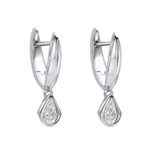 Load image into Gallery viewer, 9ct White Gold Lab Grown Diamond Huggie Hoop Earrings
