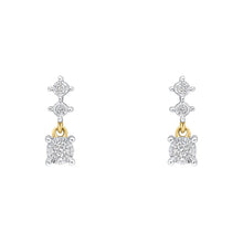 Load image into Gallery viewer, 9ct Gold Diamond Trilogy Drop Earrings
