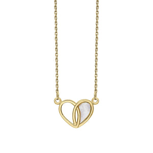 9ct Gold Mother of Pearl Heart Necklace