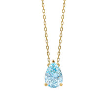 Load image into Gallery viewer, 9ct Gold Sky Blue Topaz Pear Cut Necklet
