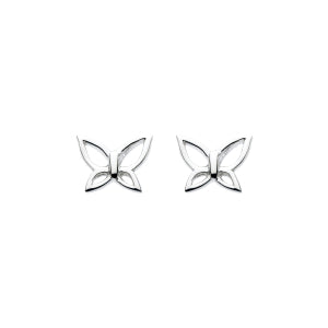 Silver Cut Out Winged Butterfly Studs