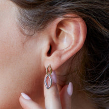 Load image into Gallery viewer, Kit Heath Entwine Link Golden Duo Link Stud Drop Earrings
