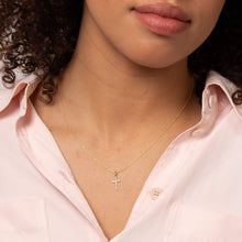 Load image into Gallery viewer, 9ct Gold Diamond Cross Necklace.
