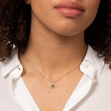 Load image into Gallery viewer, 9ct White Gold Peridot and White Topaz Necklace
