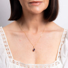 Load image into Gallery viewer, 9ct Gold Flame Cut Amethyst Pendant
