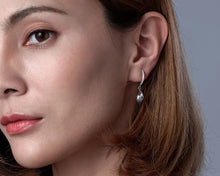Load image into Gallery viewer, Fei Liu Magnolia Hoop Earrings - Grey
