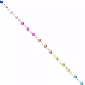 Silver Bracelet with Coloured Beads