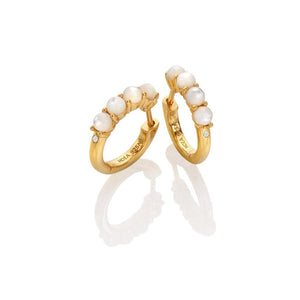 Hot Diamonds Gold Edit Mother Of Pearl Huggie Hoops