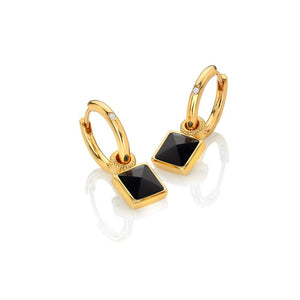 Hot Diamonds Gold Edit Black Onyx Drop Earrings
