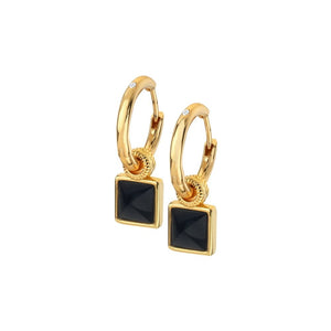 Hot Diamonds Gold Edit Black Onyx Drop Earrings