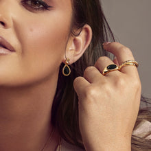 Load image into Gallery viewer, Hot Diamonds Gold Edit Oval Black Onyx Drop Earrings
