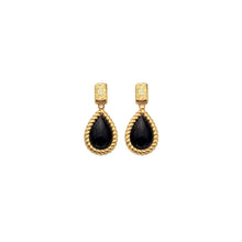 Load image into Gallery viewer, Hot Diamonds Gold Edit Oval Black Onyx Drop Earrings
