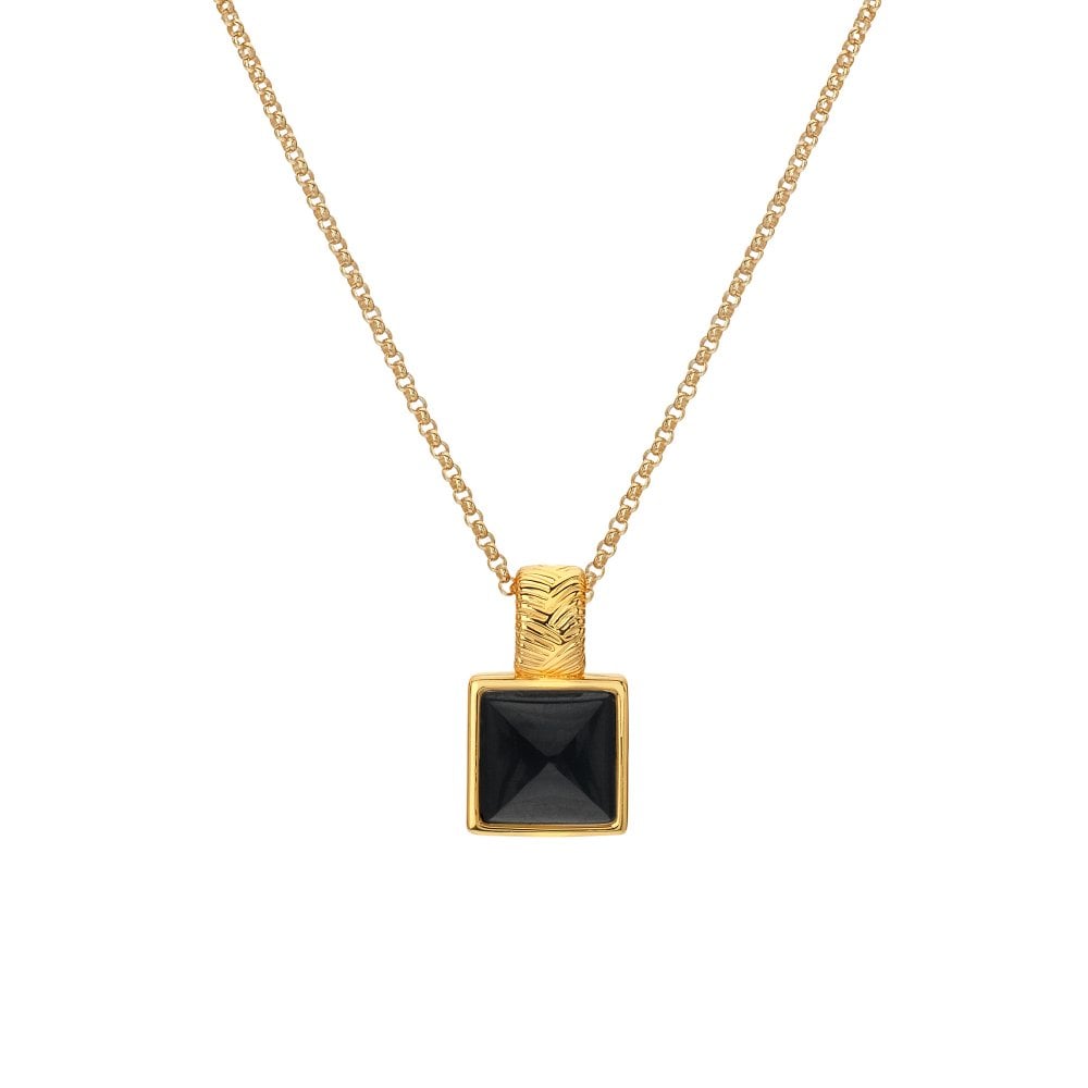 Square black sales onyx necklace