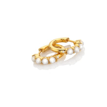 Load image into Gallery viewer, Hot Diamonds Gold Edit Mother Of Pearl Huggie Hoops
