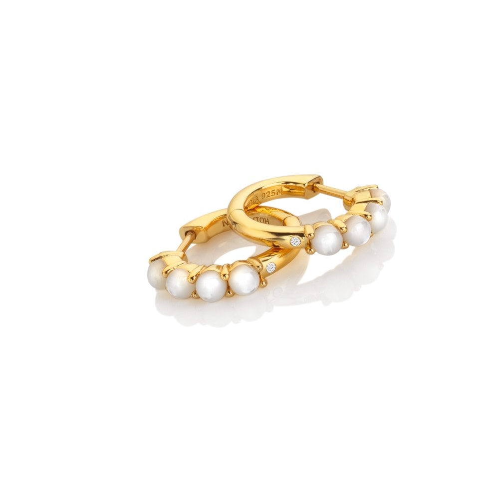 Hot Diamonds Gold Edit Mother Of Pearl Huggie Hoops