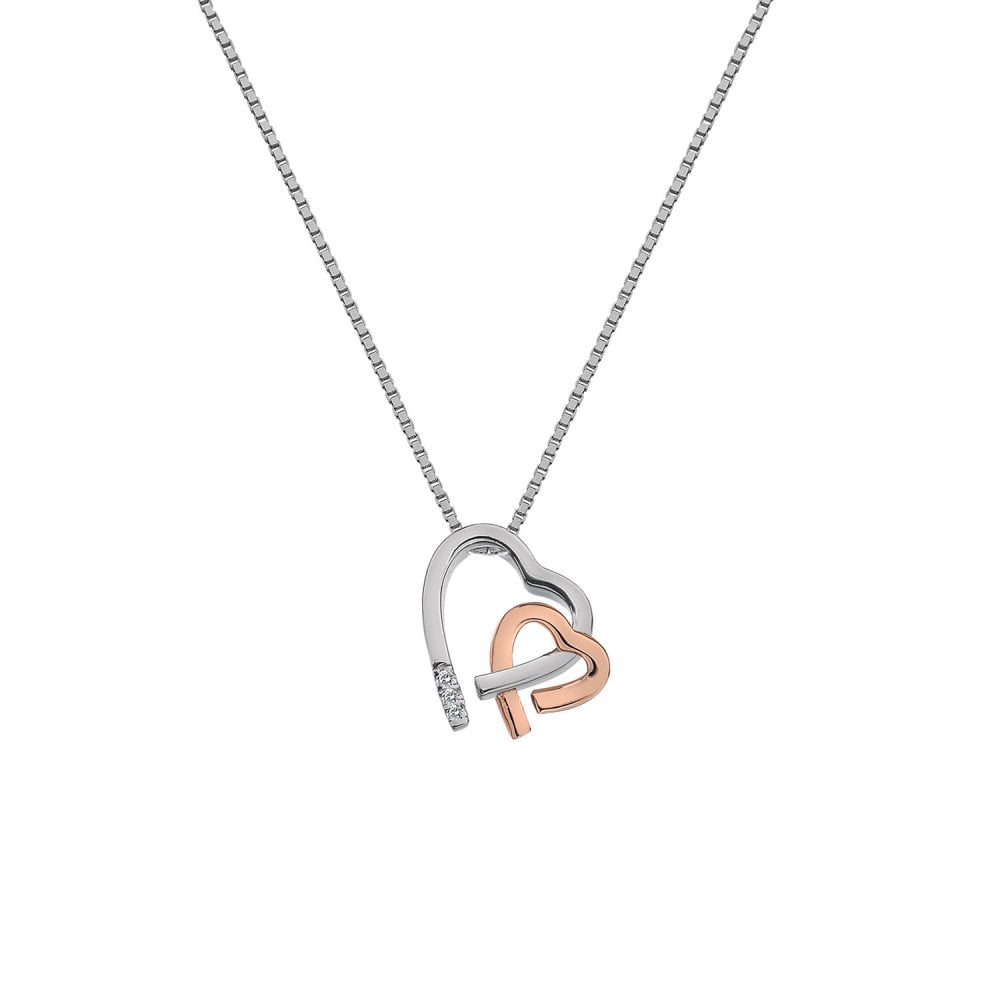 Hot Diamonds Warm Heart Pendant with Rose Gold