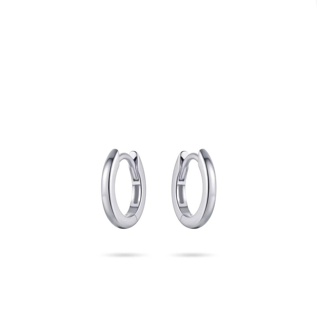 Silver Classic Huggie Hoops 13mm