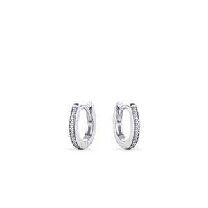 Silver Cubic Zirconia Huggie Hoops 12mm