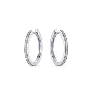 Silver Cubic Zirconia Huggie Hoops 20mm
