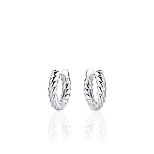 Silver Twist Huggies 13.5mm
