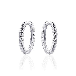 Silver Twist Huggies 22mm