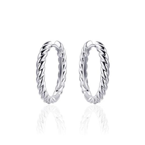 Silver Twist Huggies 22mm
