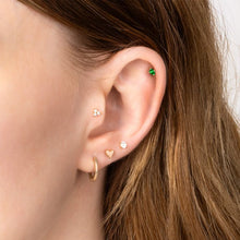 Load image into Gallery viewer, Silver CZ Round  Labret Stud
