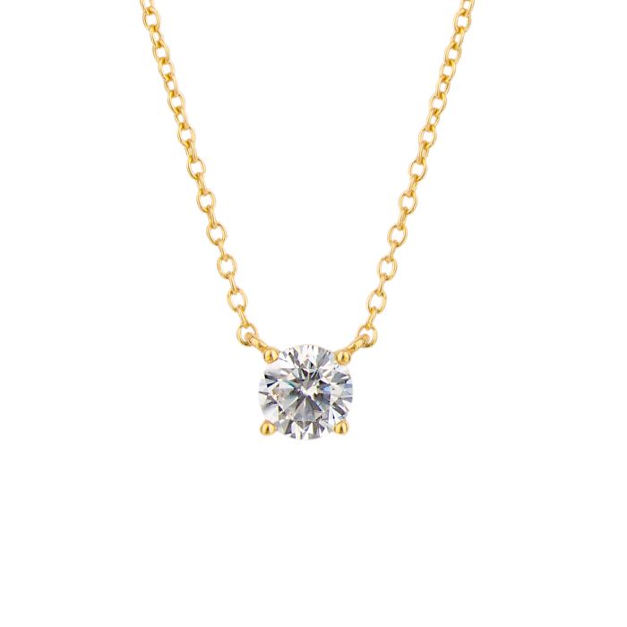 Diamonfire Cubic Zirconia 5.5mm Solitaire Necklace