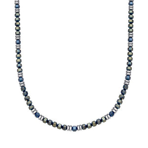 Blue and Green Hematite Beaded Necklace
